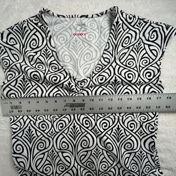 Title Nine Womens Black & White Printed Cap Sleeve Active Dress Medium Stretch - Picture 6 of 8